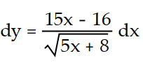 Express the relationship between a small change in x and the corresponding change in y in the form   .  -y = x   A)     B)     C)     D)    