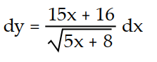 Express the relationship between a small change in x and the corresponding change in y in the form   .  -y = x   A)     B)     C)     D)    
