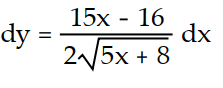 Express the relationship between a small change in x and the corresponding change in y in the form   .  -y = x   A)     B)     C)     D)    