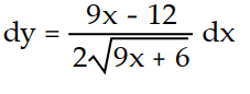 Express the relationship between a small change in x and the corresponding change in y in the form   .  -y =   A)     B)     C)     D)    