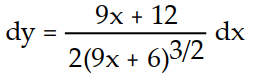 Express the relationship between a small change in x and the corresponding change in y in the form   .  -y =   A)     B)     C)     D)    