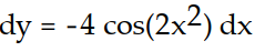 Express the relationship between a small change in x and the corresponding change in y in the form   .  -y = sin( 2   )  A)       B)     C)     D)    