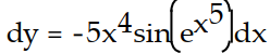 Express the relationship between a small change in x and the corresponding change in y in the form   .  -y =     A)     B)     C)     D)    