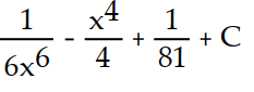 Find the most general antiderivative.       -  dx A)     B)     C)     D)    