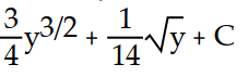 Find the most general antiderivative.       -  dy A)     B)     C)     D)    