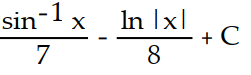 Find the most general antiderivative.       -  dx A)     B)     C)     D)    