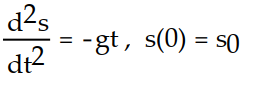 Provide an appropriate response.   -The position of an object in free fall near the surface of the plane where the acceleration due to gravity has a constant magnitude of g (length-units) /sec<sup>2 </sup> is given by the equation:     where s is the height above the earth, v<sub>0 </sub> is the initial velocity, and s<sub>0</sub>  is the initial height.  Give the initial value problem for this situation.  Solve it to check its validity.  Remember the positive direction is the upward direction.    A)     B)     C)     D)    