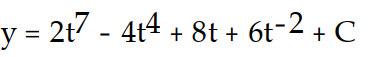 Find the general solution of the differential equation. Use C, C1, C2, . . . to denote arbitrary constants. If used, do not simplify hyperbolic functions. -y'(t)  = 14   - 16   + 8 - 12   A)    B)    C)    D)   