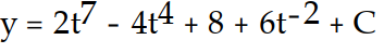 Find the general solution of the differential equation. Use C, C1, C2, . . . to denote arbitrary constants. If used, do not simplify hyperbolic functions. -y'(t)  = 14   - 16   + 8 - 12   A)    B)    C)    D)   