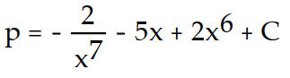 Find the general solution of the differential equation. Use C, C1, C2, . . . to denote arbitrary constants. If used, do not simplify hyperbolic functions. -p'(x)  =   - 5 + 12   A)     B)     C)     D)    