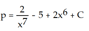 Find the general solution of the differential equation. Use C, C1, C2, . . . to denote arbitrary constants. If used, do not simplify hyperbolic functions. -p'(x)  =   - 5 + 12   A)     B)     C)     D)    