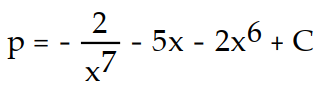 Find the general solution of the differential equation. Use C, C1, C2, . . . to denote arbitrary constants. If used, do not simplify hyperbolic functions. -p'(x)  =   - 5 + 12   A)     B)     C)     D)    