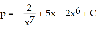 Find the general solution of the differential equation. Use C, C1, C2, . . . to denote arbitrary constants. If used, do not simplify hyperbolic functions. -p'(x)  =   - 5 + 12   A)     B)     C)     D)    