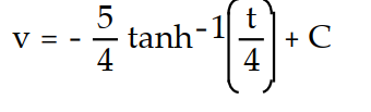 Find the general solution of the differential equation. Use C, C1, C2, . . . to denote arbitrary constants. If used, do not simplify hyperbolic functions. -v'(t)  =   A)     B)     C)     D)    