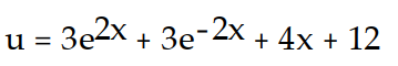 Solve the initial value problem. -u''(x)  = 12   - 12   , u(0)  = 12, u'(0)  = 16 A)     B)     C)     D)    