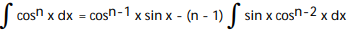 Use integration by parts to establish a reduction formula for the integral. -  A)     B)     C)    D)   