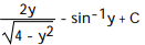 Integrate the function. -  dy A)    B)   C)   D)  