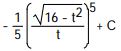 Integrate the function. -  dt A)   B)    C)   D)  