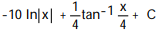 Express the integrand as a sum of partial fractions and evaluate the integral. -  A)   B)   C)   D)   