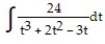 Express the integrand as a sum of partial fractions and evaluate the integral. -  A)   B)   C)   D)  