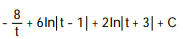Express the integrand as a sum of partial fractions and evaluate the integral. -  A)   B)   C)   D)  