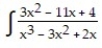 Express the integrand as a sum of partial fractions and evaluate the integral. -  dx A)   B)    C)   D)  