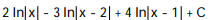 Express the integrand as a sum of partial fractions and evaluate the integral. -  dx A)   B)    C)   D)  