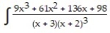 Express the integrand as a sum of partial fractions and evaluate the integral. -  dx A)  ln   -   +   + C B)  ln   -   +   + C C)  ln   -   + C D)  ln   +   + C