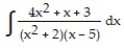 Express the integrand as a sum of partial fractions and evaluate the integral. -  A)   B)   C)   D)  