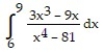 Express the integrand as a sum of partial fractions and evaluate the integral. -  A)  2.37 B)  1.33 C)  -1.18 D)  1.18