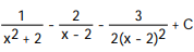 Express the integrand as a sum of partial fractions and evaluate the integral. -   dx A)   B)   C)   D)   