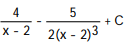Express the integrand as a sum of partial fractions and evaluate the integral. -   dx A)   B)   C)   D)   