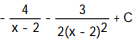 Express the integrand as a sum of partial fractions and evaluate the integral. -   dx A)   B)   C)   D)   