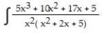 Express the integrand as a sum of partial fractions and evaluate the integral. -   dx A)   B)    C)   D)  