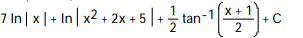 Express the integrand as a sum of partial fractions and evaluate the integral. -   dx A)   B)    C)   D)  