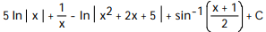 Express the integrand as a sum of partial fractions and evaluate the integral. -   dx A)   B)    C)   D)  