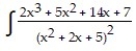 Express the integrand as a sum of partial fractions and evaluate the integral. -   dx A)   B)    C)    D)  