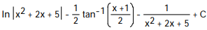 Express the integrand as a sum of partial fractions and evaluate the integral. -   dx A)   B)    C)    D)  