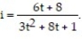 Solve the problem by integration. -The current i (in A)  as a function of the time t (in s)  in a certain electric circuit is given by   Find the total charge that passes a given point in the circuit during the first two seconds. A)  3.367 C B)  3.332 C C)  1.122 C D)  10.102 C