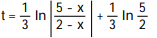 Solve the problem by integration. -Under specified conditions, the time t (in min)  required to form x grams of a substance during a chemical reaction is given by   Find the equation relating t and x if x = 0 g when   A)   B)    C)   D)  