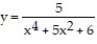  Solve the problem by integration. -Find the volume generated by revolving the first-quadrant area bounded by   and x = 5 about the y-axis. A)  10  \pi  ln   B)      \pi  ln 4536 C)  5  \pi  ln 4536 D)  5  \pi  ln   