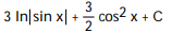 Use reduction formulas to evaluate the integral. -  A)    B)    C)   D)  