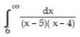 Evaluate the improper integral or state that it is divergent. -  A)  ln 5 B)  ln 2 C)  -   ln 2 D)    ln 6