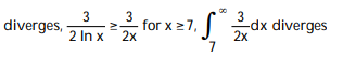Determine whether the integral converges or diverges. -  A)   B)   C)    D)  