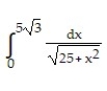 <strong>Evaluate the definite integral. Express the answer in terms of natural logarithms. - </strong> A) ln( + 3) B) ln( + ) C) ln( + 2) D) ln