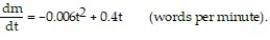Solve the problem. -In a certain memory experiment, subject A is able to memorize words at a rate given by   In the same memory experiment, subject B is able to memorize at the rate given by   How many more words does subject B memorize from t = 0 to t = 14 (during the first 14 minutes) ? A)  31 B)  -8 C)  36 D)  -3