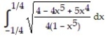  Set up an integral for the length of the curve. -y =   , -    \le  x  \le    A)    B)    C)    D)    