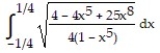  Set up an integral for the length of the curve. -y =   , -    \le  x  \le    A)    B)    C)    D)    