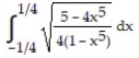  Set up an integral for the length of the curve. -y =   , -    \le  x  \le    A)    B)    C)    D)    