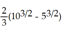  Find the area of the surface generated when the given curve is revolved about the y-axis.   -y =   , for 4  \le x \le  6 A)     B)    C)    D)    